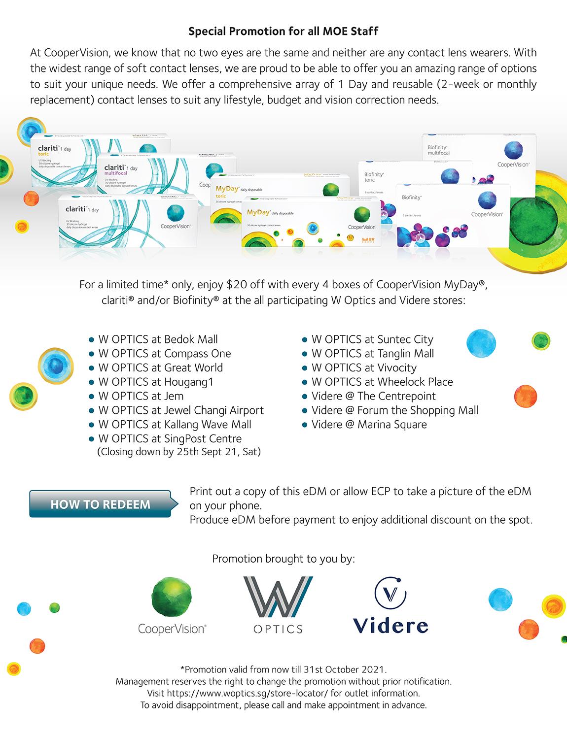 CooperVision Special Contact Lens Promotion At All Participating W   EDM For W Optics V5 